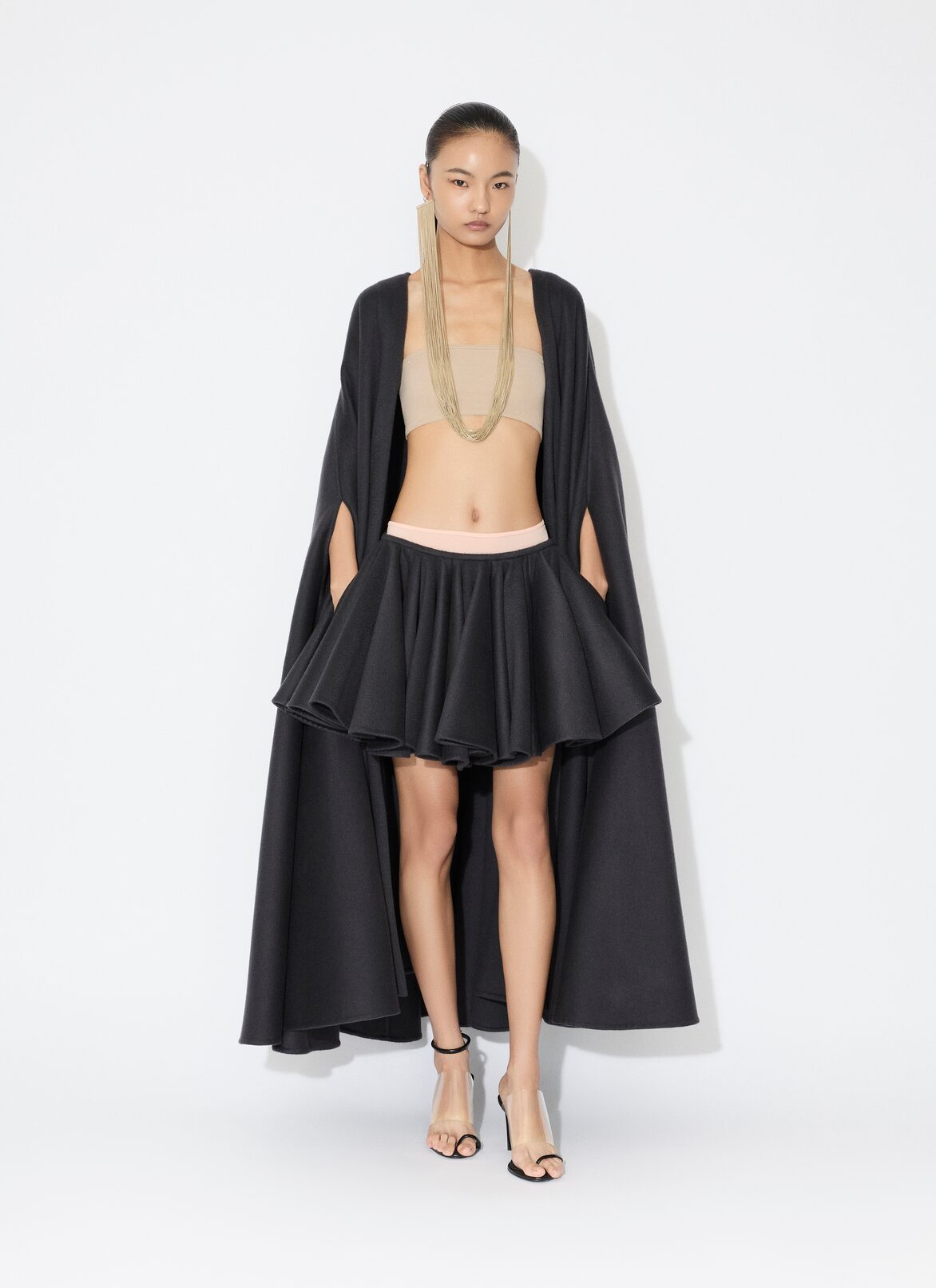 CASHMERE CAPE ALAÏA ANTHRACITE CASHMERE CAPE